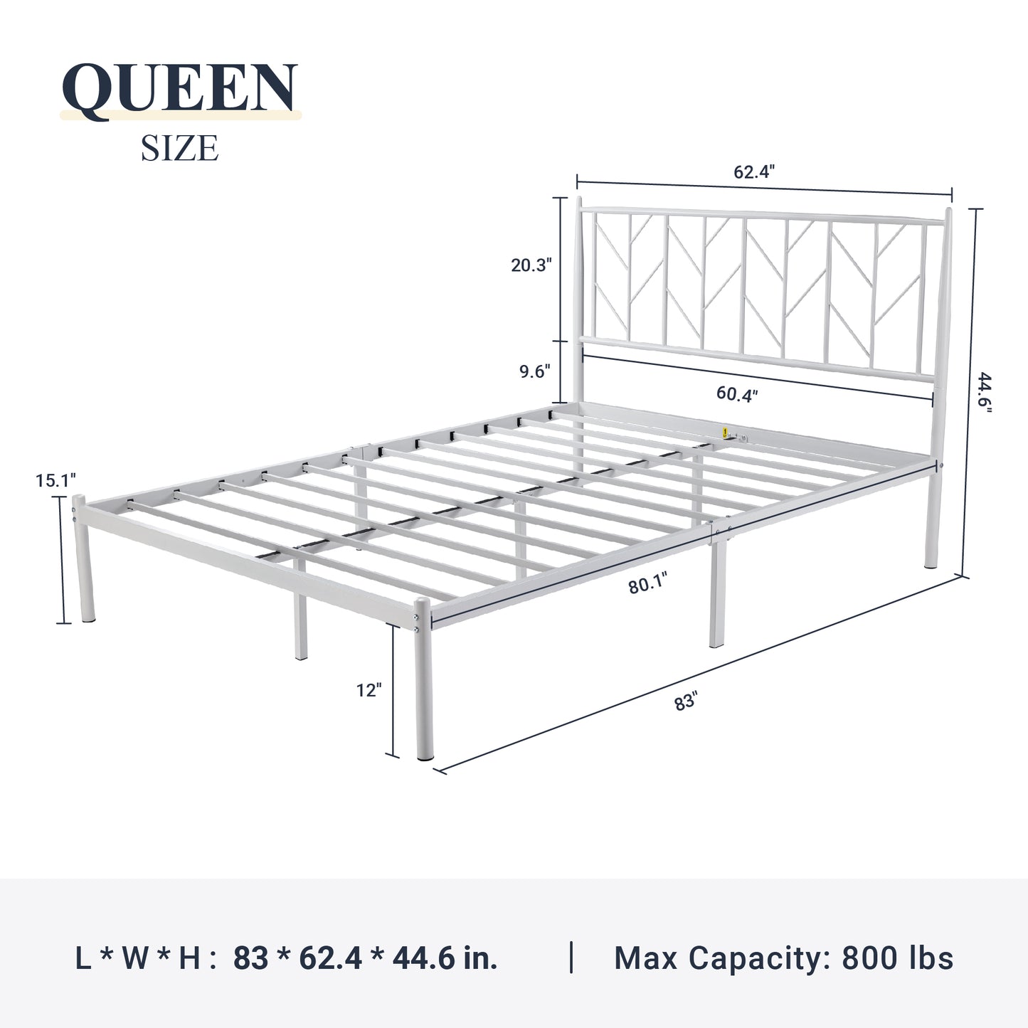 Allewie Gold Modern Platform Bed Frame with Vintage Headboard, 12'' Under-bed Storage