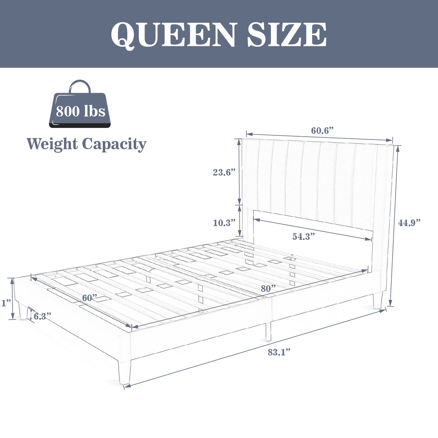 Allewie Full Size Velvet Upholstered Bed Frame with Vertical Channel Tufted Headboard, Green