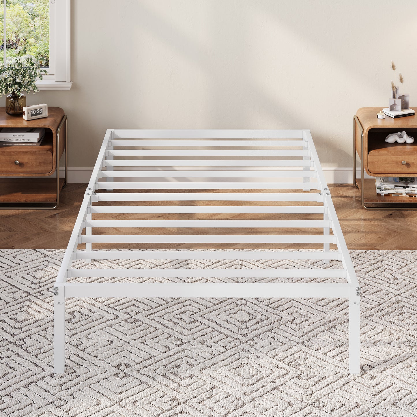 Allewie Bed Frame, 12 Inch Heavy Duty Metal Beds with Storage Space, Easy Assembly, Reinforced 6-Leg Support