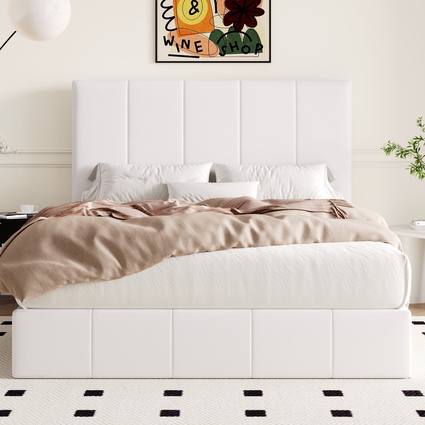 Allewie Platform Bed Frame with Adjustable Headboard, Ample storage space, No Box Spring Needed