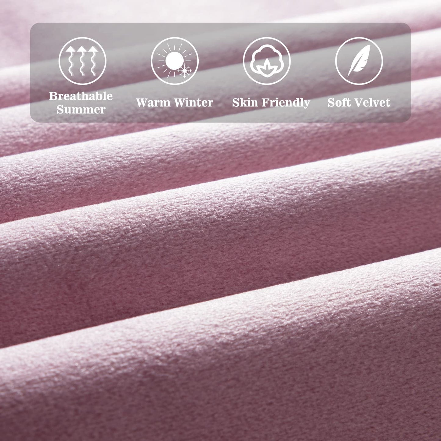 Allewie Velvet Upholstered Bed Frame with Vertical Channel Tufted Headboard, Light Pink