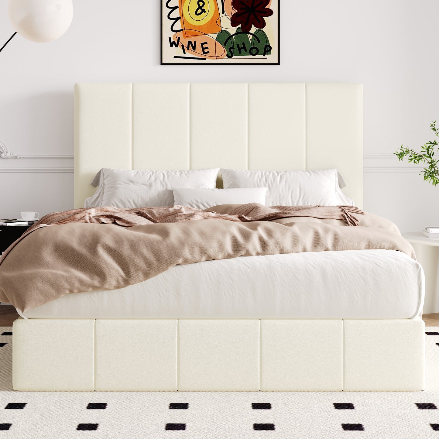 Allewie Platform Bed Frame with Adjustable Headboard, Ample storage space, No Box Spring Needed