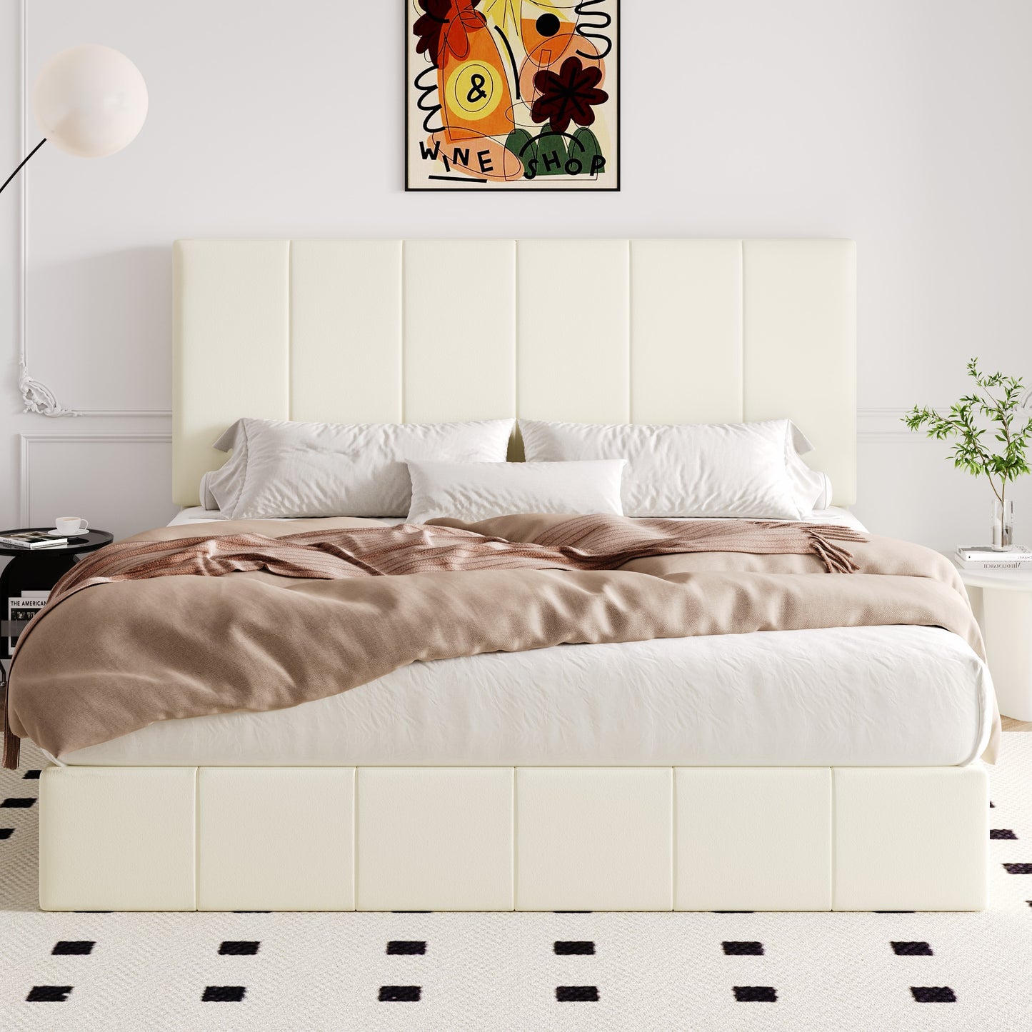 Allewie Platform Bed Frame with Adjustable Headboard, Ample storage space, No Box Spring Needed