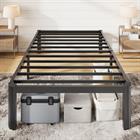 Allewie 14" Heavy Duty Metal Platform Bed Frame, Round Legs, 3500lb | Rounded corner legs, scratch-proof feet, noise free. No box spring needed. 12 inch under-bed storage, easy assembly.