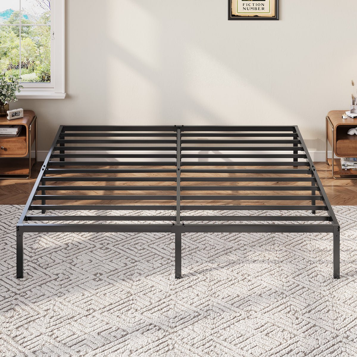 Allewie Bed Frame, 12 Inch Heavy Duty Metal Beds with Storage Space, Easy Assembly, Reinforced 6-Leg Support