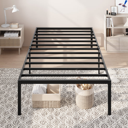 Allewie Bed Frame, 18 Inch Heavy Duty Metal Beds with Storage Space, Easy Assembly, Reinforced 6-Leg Support