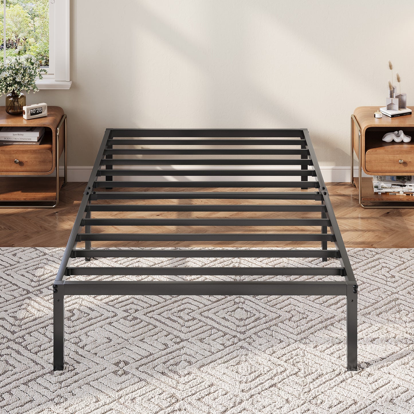 Allewie Bed Frame, 12 Inch Heavy Duty Metal Beds with Storage Space, Easy Assembly, Reinforced 6-Leg Support
