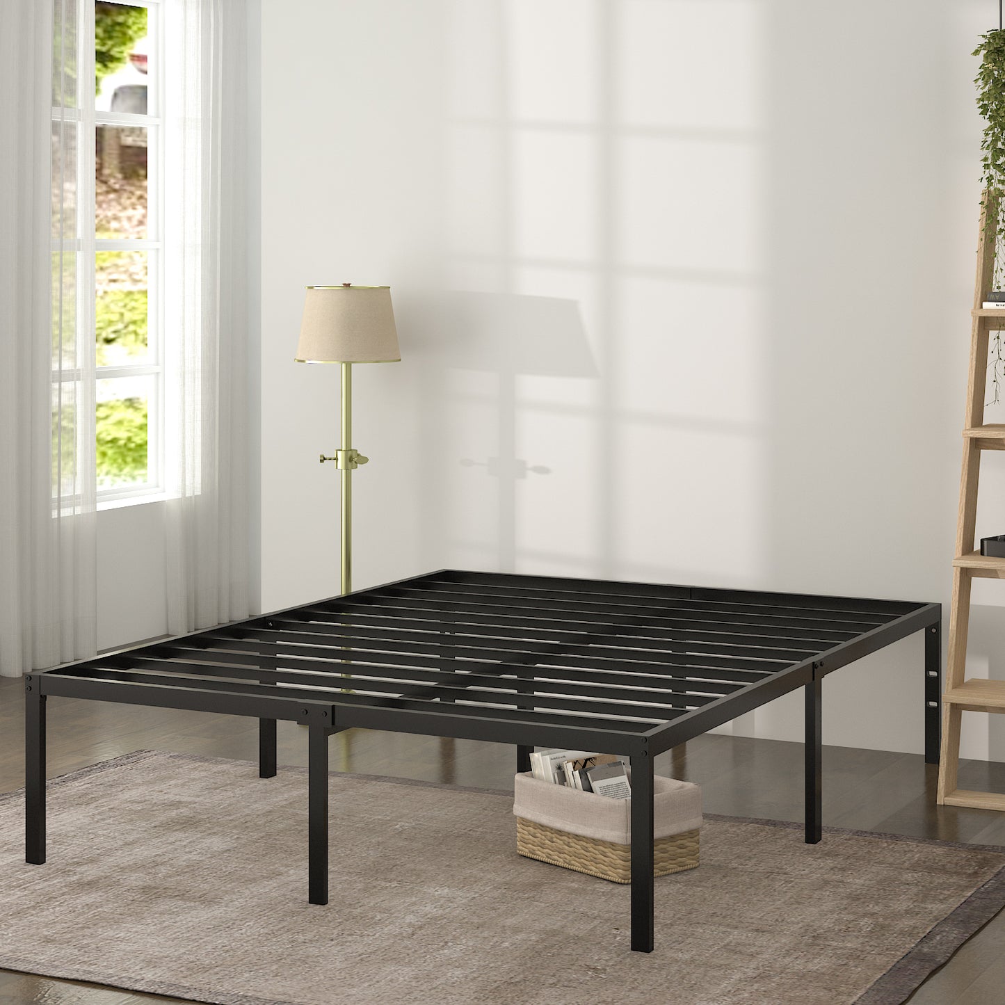 Allewie Heavy Duty Metal Platform Bed Frame with 16.5" Large Under Bed Storage Space, Noise-Free