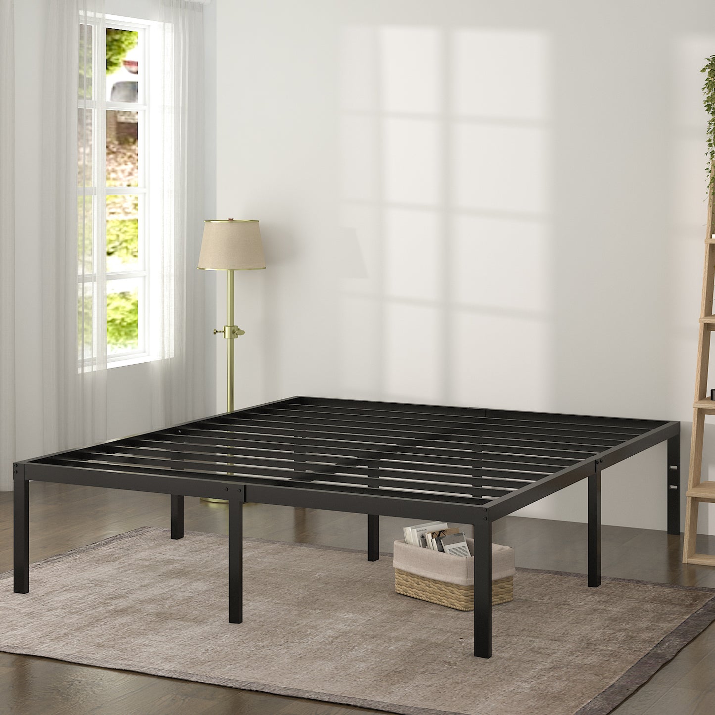 Allewie Heavy Duty Metal Platform Bed Frame with 16.5" Large Under Bed Storage Space, Noise-Free