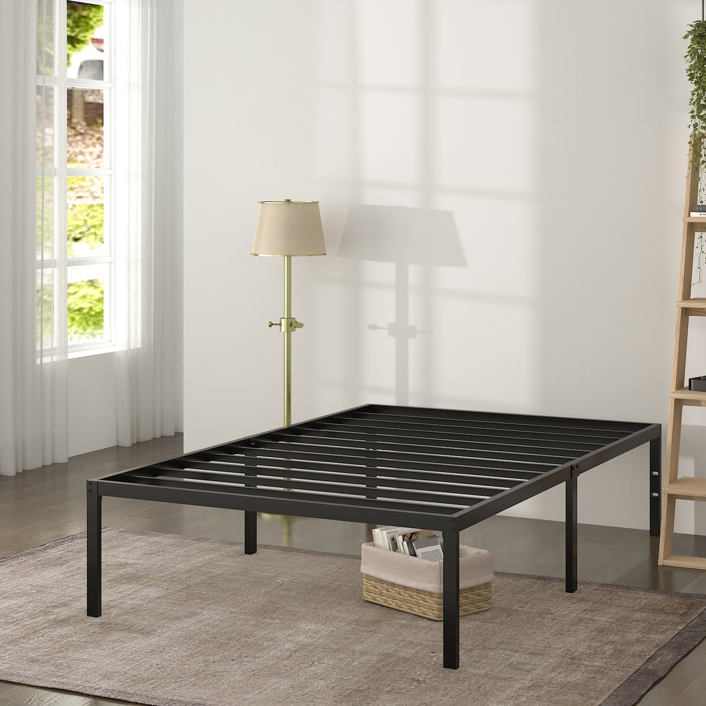 Allewie Heavy Duty Metal Platform Bed Frame with 16.5" Large Under Bed Storage Space, Noise-Free
