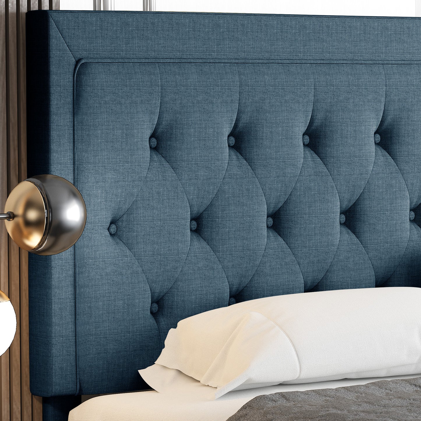 Allewie Bed Frame Upholstered Platform Bed with Adjustable Headboard