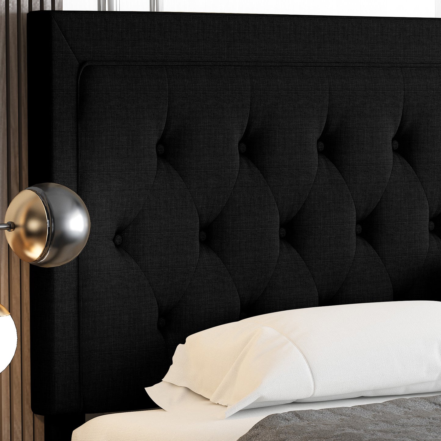 Allewie Bed Frame Upholstered Platform Bed with Adjustable Headboard