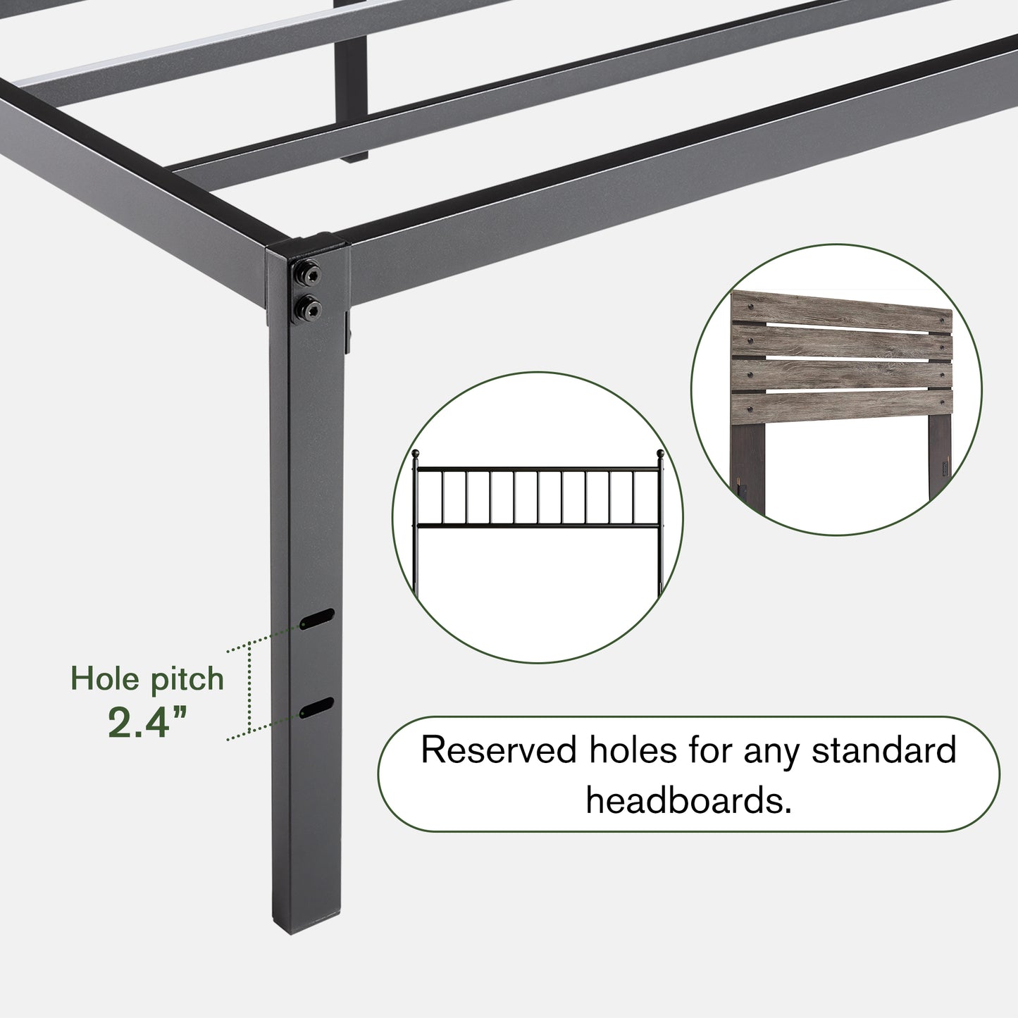 Allewie Heavy Duty Metal Platform Bed Frame with 16.5" Large Under Bed Storage Space, Noise-Free