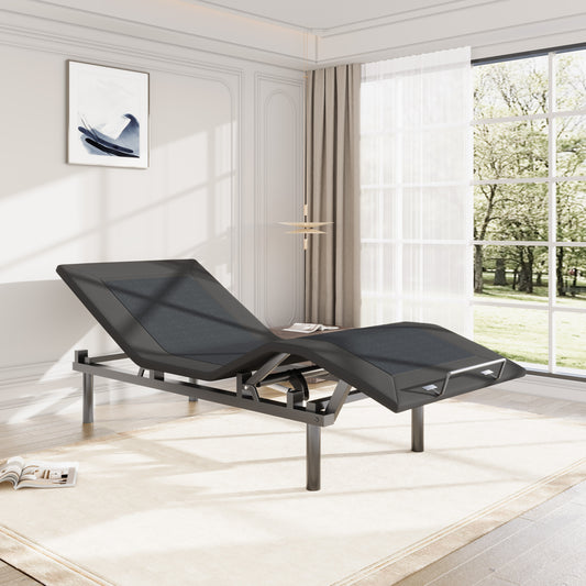 Allewie Adjustable Bed Base Frame with Motor 1.0, Ergonomic Head & Foot Incline, Wireless Remote Control, Zero-Gravity