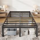 Allewie 14" Heavy Duty Metal Platform Bed Frame, Round Legs, 3500lb | Rounded corner legs, scratch-proof feet, noise free. No box spring needed. 12 inch under-bed storage, easy assembly.