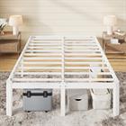Allewie 14" Heavy Duty Metal Platform Bed Frame, Round Legs, 3500lb | Rounded corner legs, scratch-proof feet, noise free. No box spring needed. 12 inch under-bed storage, easy assembly.