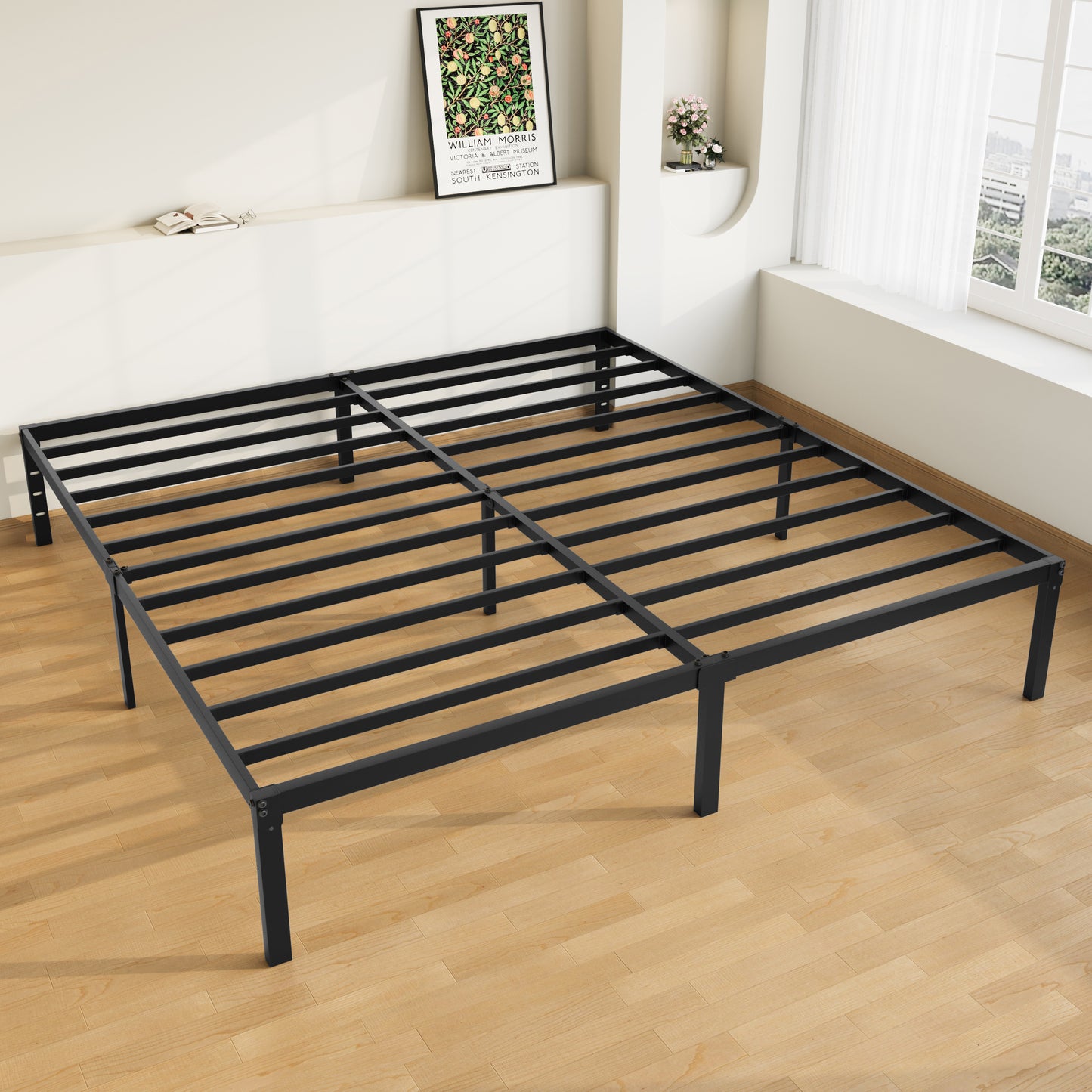 Allewie Bed Frame, 14 inch Metal Platform Beds with Storage Space, No Box Spring Needed and Easy Assembly