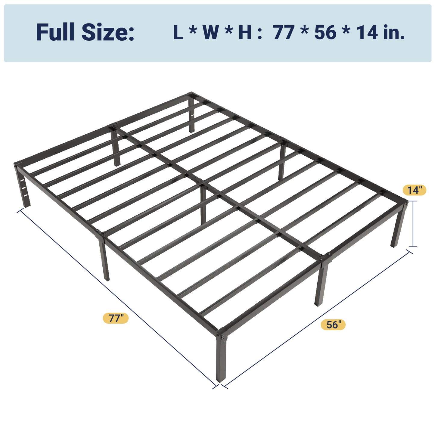 Allewie Bed Frame, 14 inch Metal Platform Beds with Storage Space, No Box Spring Needed and Easy Assembly