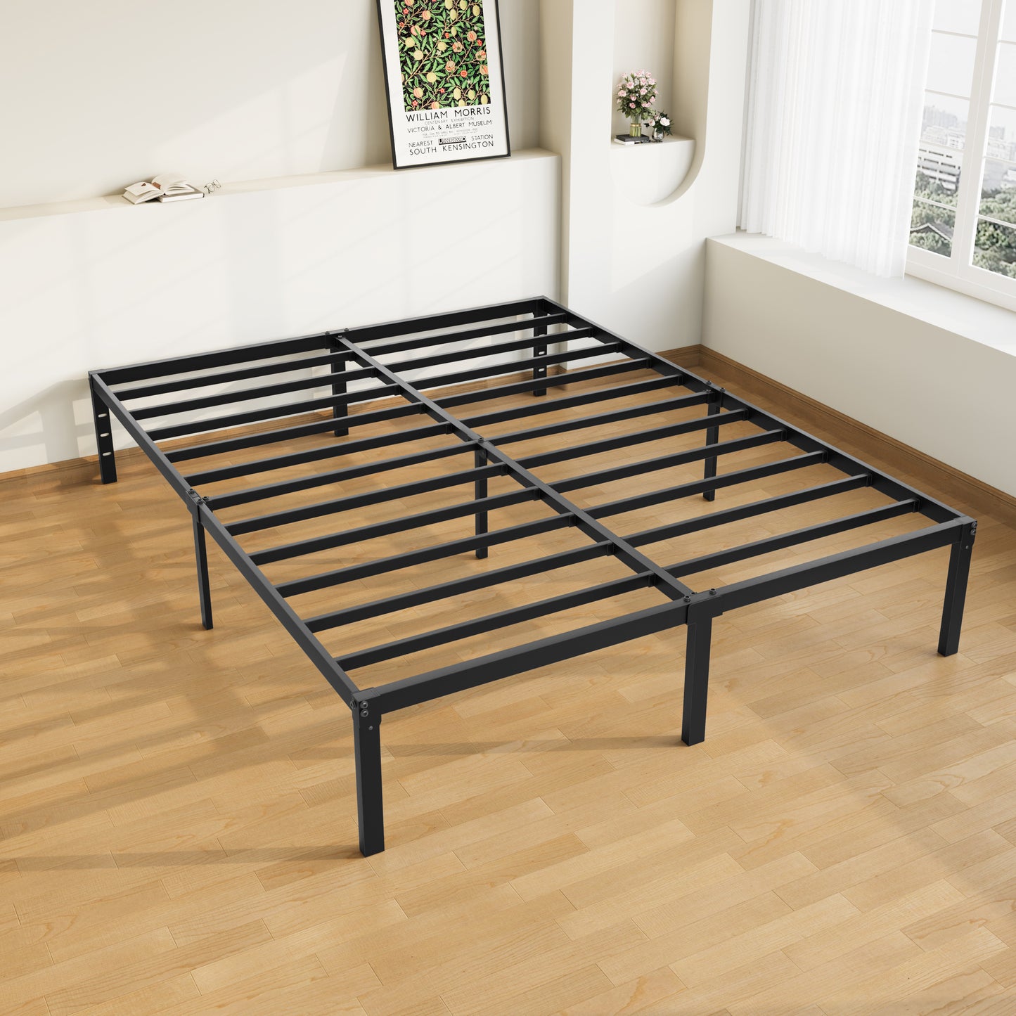 Allewie Bed Frame, 14 inch Metal Platform Beds with Storage Space, No Box Spring Needed and Easy Assembly