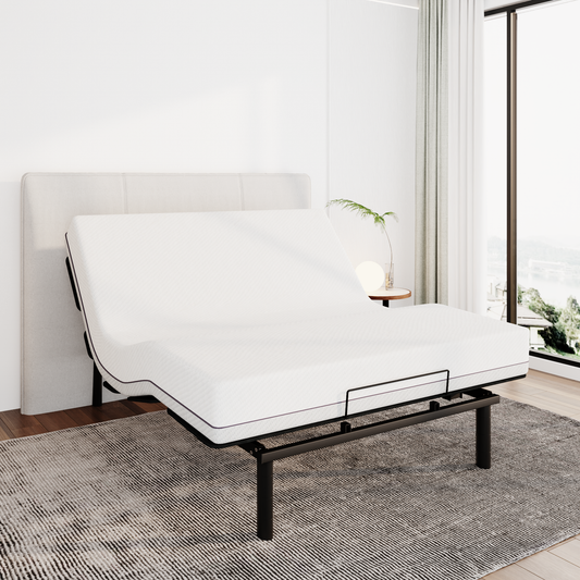 Allewie Upgraded Quiet Motor Adjustable Bed Frame with Independent Head and Foot Inclines, Wireless Remote, Zero Gravity