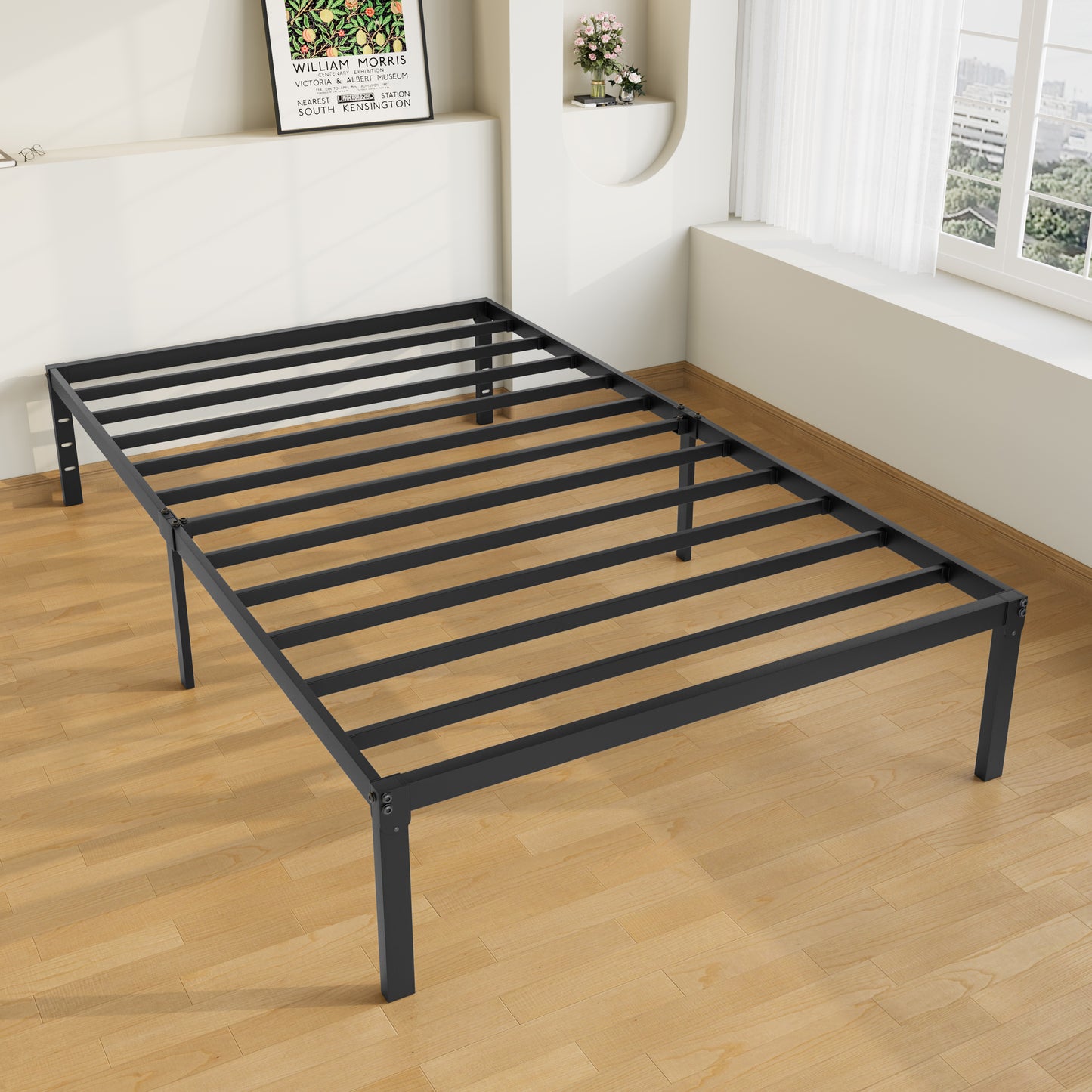 Allewie Bed Frame, 14 inch Metal Platform Beds with Storage Space, No Box Spring Needed and Easy Assembly