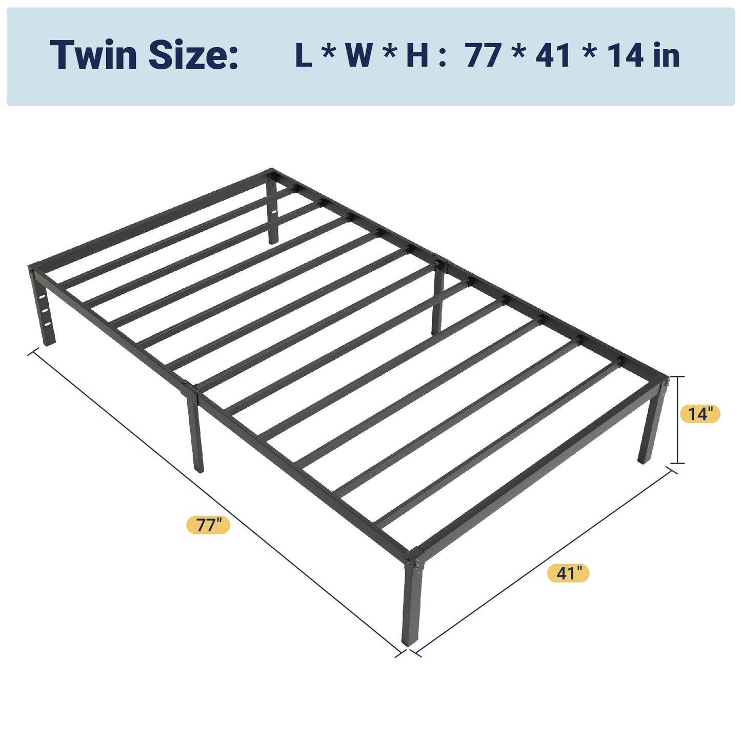 Allewie Bed Frame, 14 inch Metal Platform Beds with Storage Space, No Box Spring Needed and Easy Assembly